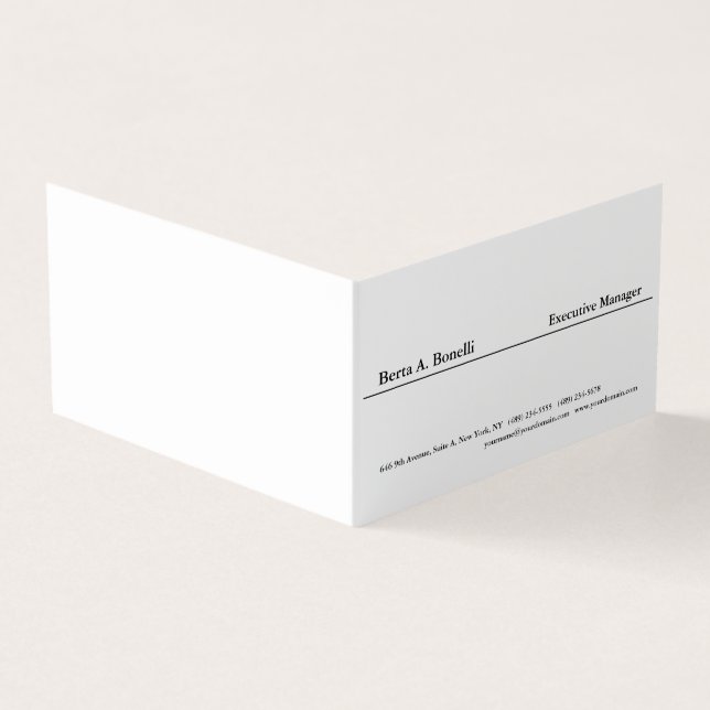 Plain Black White Minimalist Modern Business Card (Outside)