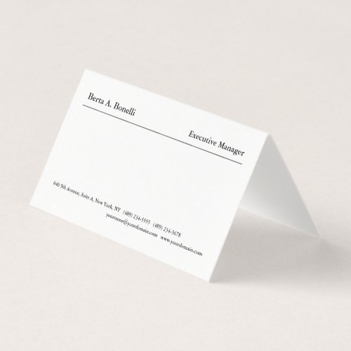 Plain Black White Minimalist Modern Business Card
