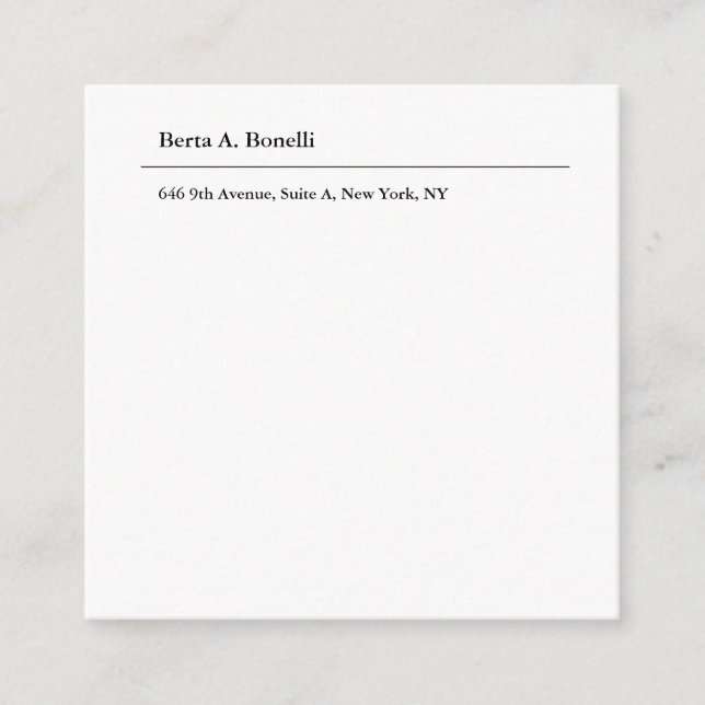 Plain Black White Minimalist Modern Enclosure Card (Front)