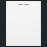 Plain Black White Minimalist Modern Letterhead<br><div class="desc">Simple white,  modern,  minimalist design. This template can be customized to meet all professional occupations.</div>