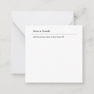 Plain Black White Minimalist Modern Note Card