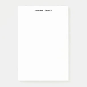 Plain Black White Minimalist Modern Post-it Notes