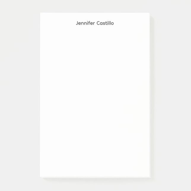 Plain Black White Minimalist Modern Post-it Notes (Front)