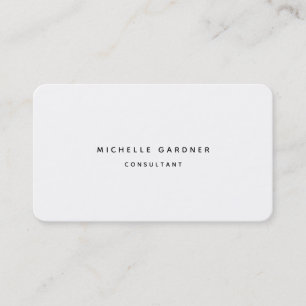 Plain Black & White Minimalist Modern Professional Business Card