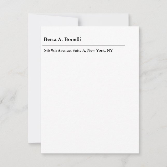Plain Black White Minimalist Modern RSVP Card (Front)