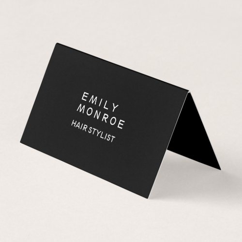 Plain Black  White Modern Minimalist Business Card