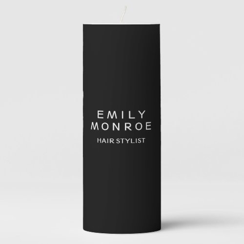 Plain Black  White Modern Minimalist Pillar Candle