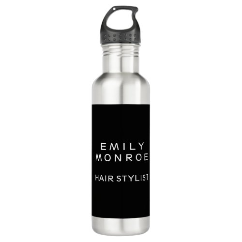Plain Black  White Modern Minimalist Stainless Steel Water Bottle