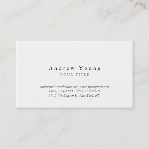 Plain Black White Professional Business Card