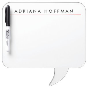 Plain Black White Professional Minimalist Name Dry Erase Board