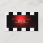 Plain Black White Red Striped Professional Business Card (Back)