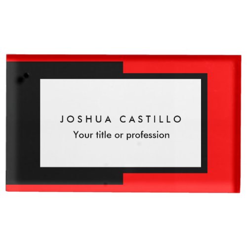 Plain Black White Red Striped Professional Place Card Holder