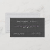 Plain Black & White Simple Linen Texture Business Card (Front/Back)