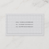 Plain Black & White Simple Linen Texture Business Card (Back)