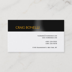 Plain Black White Stripe Business Card
