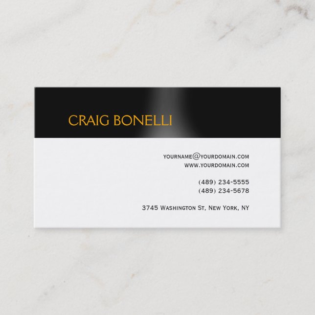 Plain Black White Stripe Business Card (Front)
