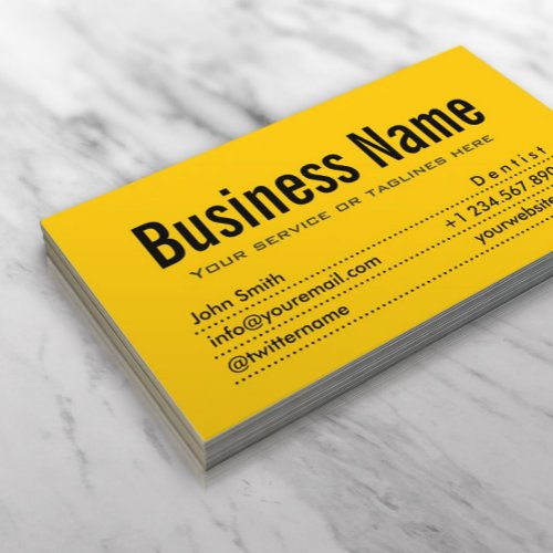Plain Black  Yellow Dentist Business Card