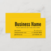 Plain Black & Yellow Producer Business Card (Front/Back)
