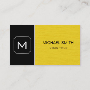 Plain Black & Yellow Professional Modern Business Card