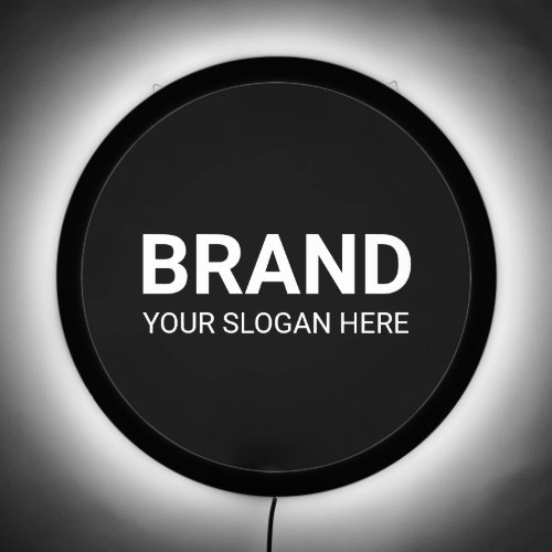 Plain Black Your Brand with Slogan LED Sign
