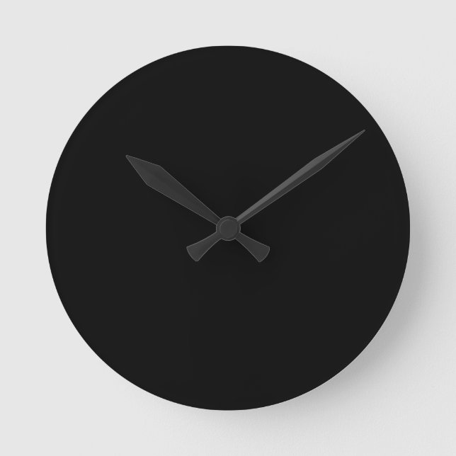 Plain Blank Solid Black  Round Clock (Front)