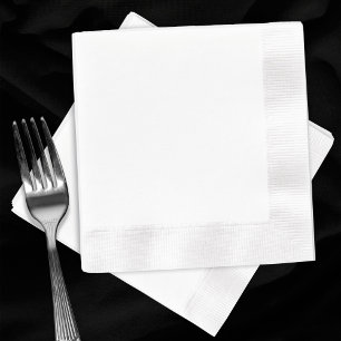 Plain Blank White Coined Cocktail Wedding Napkins