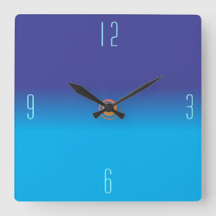 Plain Blended Blues > Square Wall Clocks