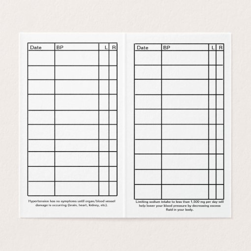 Plain Blood Pressure Wallet Card 2021 Zazzle