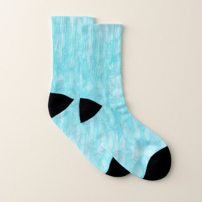 Plain blue abstract socks (Pair)