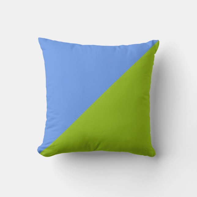 Plain Blue and Green Background Throw Pillow (Front)