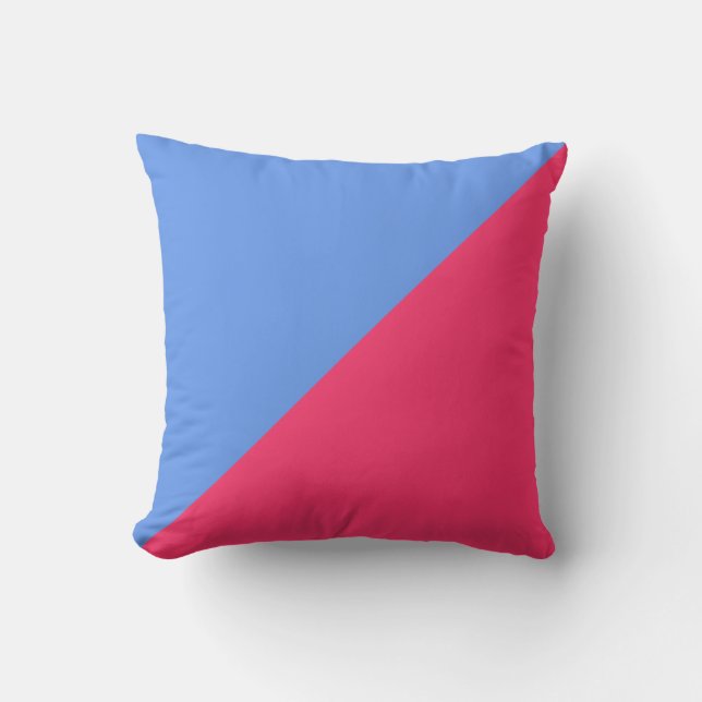 Plain Blue and Hot Pink Background Throw Pillow (Front)