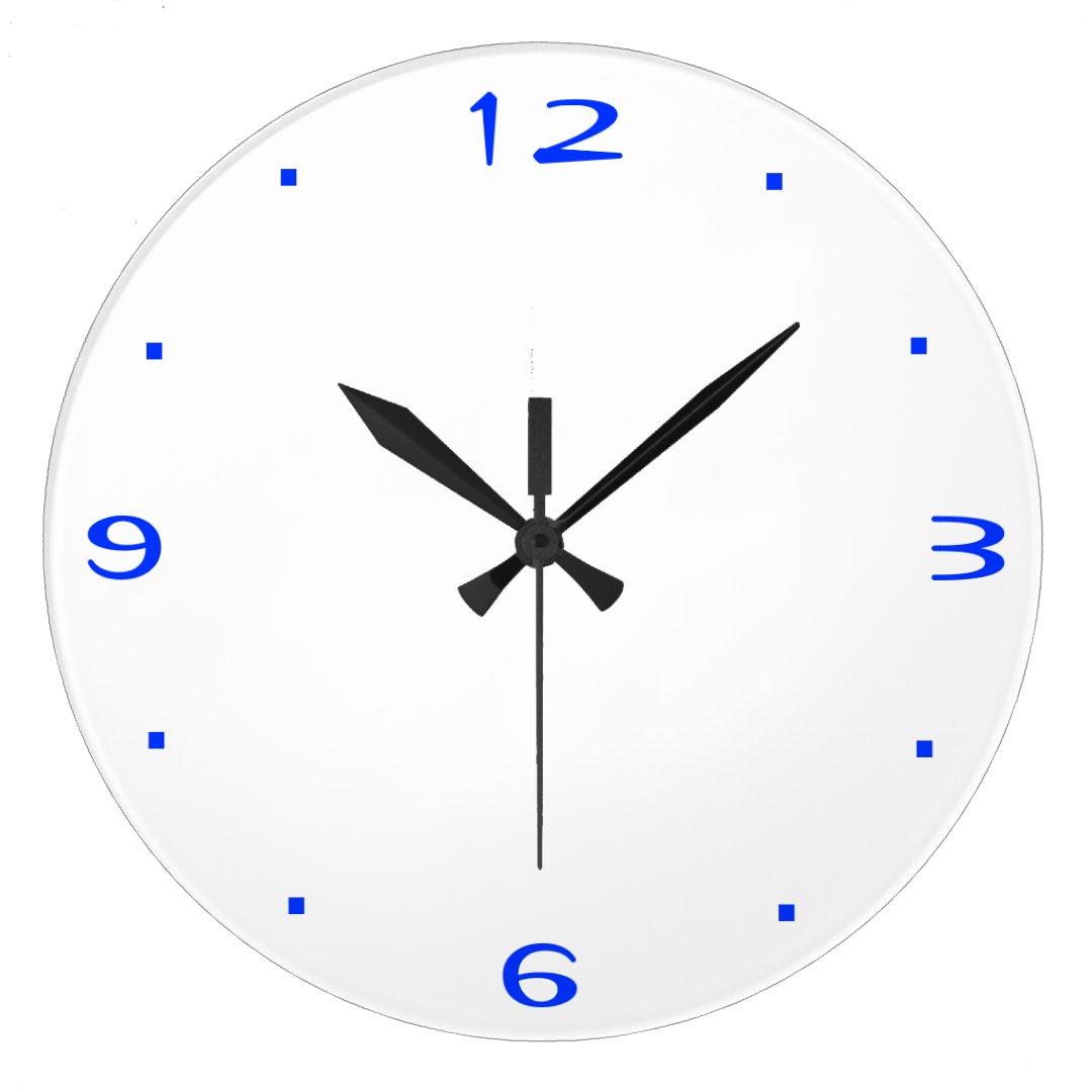 Plain Blue and White > Kitchen Clocks Zazzle