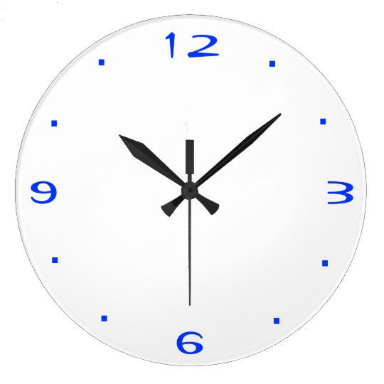 Plain Blue and White > Kitchen Clocks | Zazzle.com