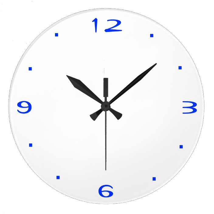 Plain Blue And White Kitchen Clocks Zazzle Com