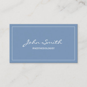 Plain Blue Anesthesiologist Business Card