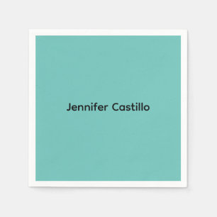 Plain Blue Black Minimalist Modern Napkins