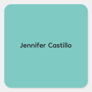 Plain Blue Black Minimalist Modern Square Sticker