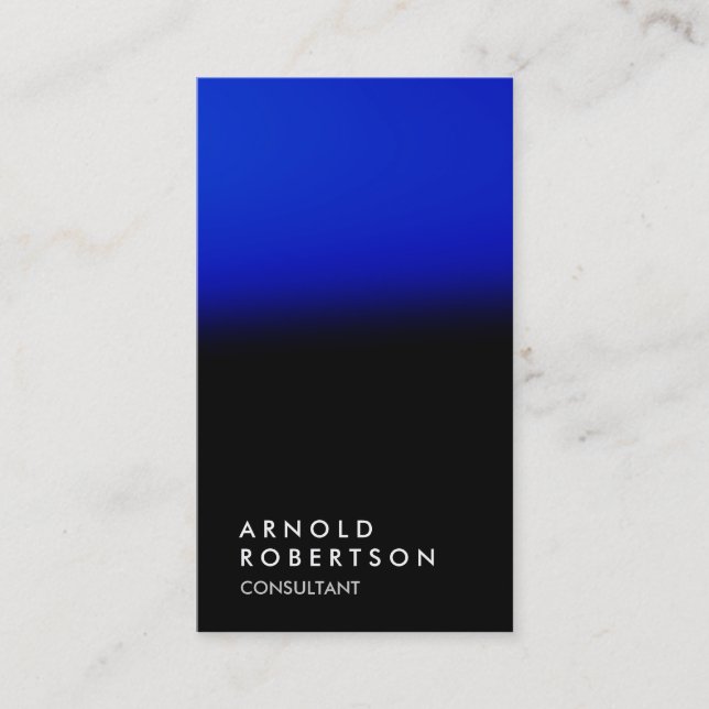 Plain Blue Black Trendy Consultant Business Card (Front)