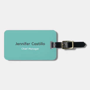 Plain Blue Black White Minimalist Modern Luggage Tag