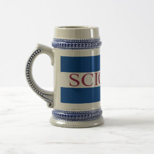 Plain Blue Border Sciorbis Logo Beer Stein