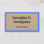 [ Thumbnail: Plain, Blue Bordered, Professional Business Card ]
