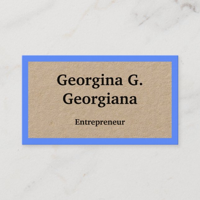 Plain, Blue Bordered, Professional Business Card (Front)