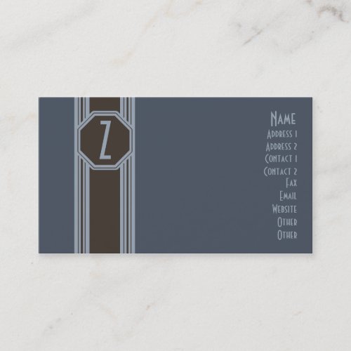 Plain Blue &amp; Brown Business Card