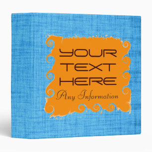 Plain Blue Elegant Modern Orange 3 Ring Binder