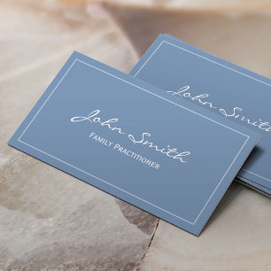 Plain Blue Family Practitioner Business Card