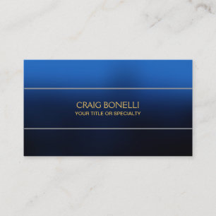Plain Blue Gold Yellow Business Card