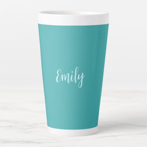 Plain Blue Green Modern Minimalist Latte Mug