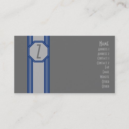 Plain Blue &amp; Grey Business Card
