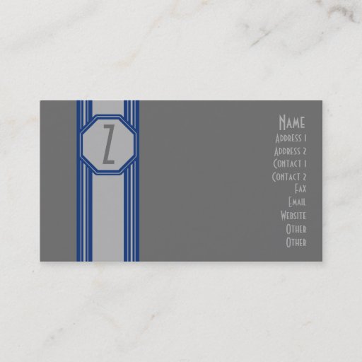 Customizable Plain Blue &amp; Grey Business Card
