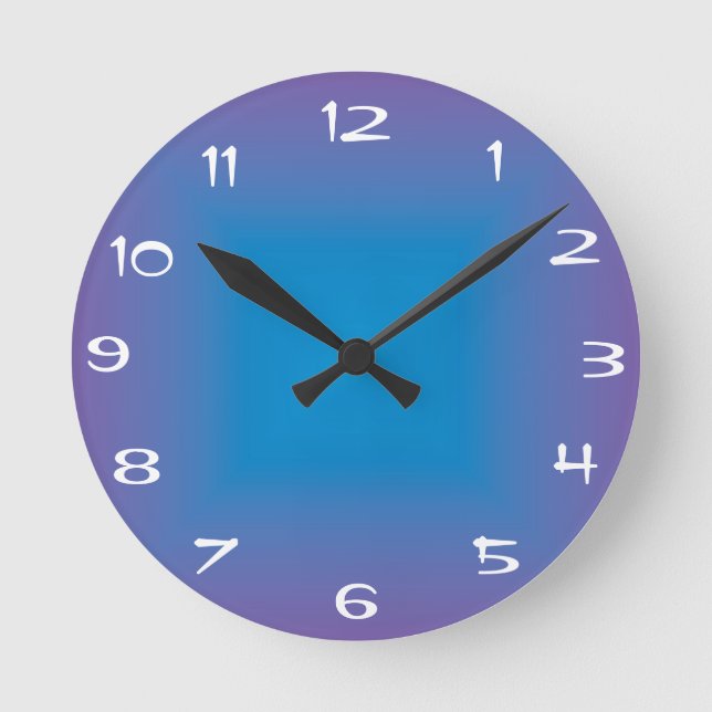 Plain Blue/Purple >Colored Kitchen Clock (Front)